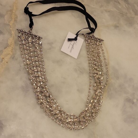 NWT Dauphines New York I Do Silver Crystal Headband Headpiece Bridal Goddess - Picture 4 of 11